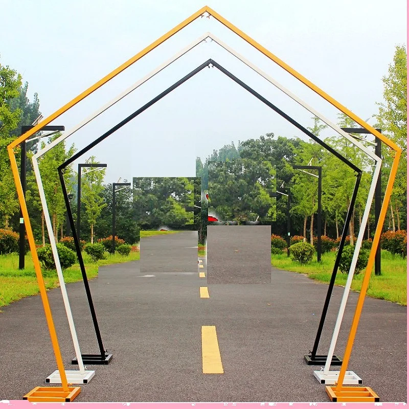 Customize Wedding Decoration Props Iron Gate Geometric Pentagon Shelf Outdoor Wedding Stage Background Decoration Backdrop Stand
Customize Wedding Decoration Props Iron Gate Geometric Pentagon Shelf Outdoor Wedding Stage Background Decoration Backdrop Stand