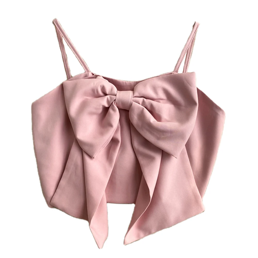 Fanco Women Camisole Wears a Sweet Bowknot Short Navel Korean Style Tops Type Clothing Bow Pattern Button Solid Color
Fanco Women Camisole Wears a Sweet Bowknot Short Navel Korean Style Tops Type Clothing Bow Pattern Button Solid Color