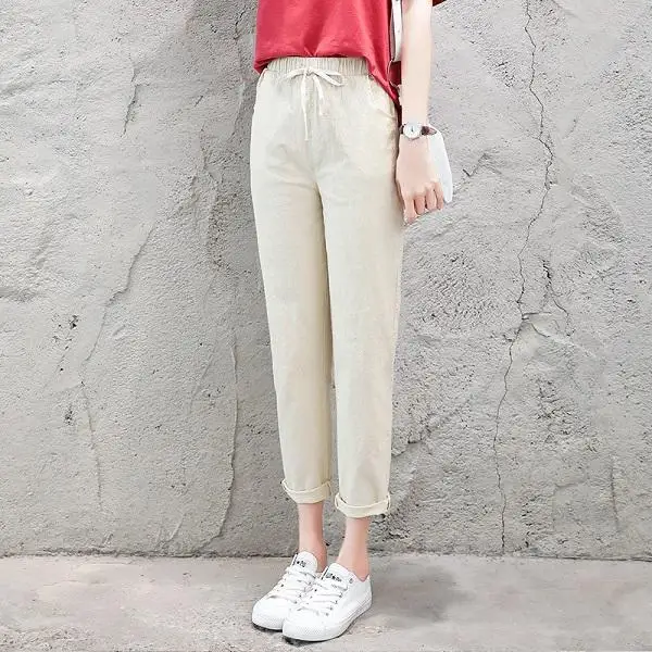 ZITY Summer Harem linen Pants Women fashion Elastic Mid Waist Black Trousers 2019 Pantalon Femme Office Lady Casual Pencil Pants
ZITY Summer Harem linen Pants Women fashion Elastic Mid Waist Black Trousers 2019 Pantalon Femme Office Lady Casual Pencil Pants