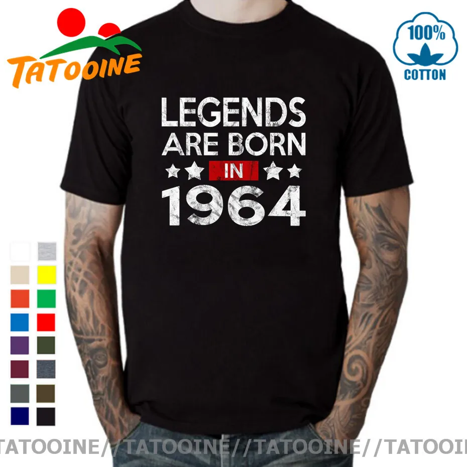 

Tatooine Vintage 60s Clothing Legends are born in 1964 T shirts Retro Father's day Gift T-shirt Dad 56th Year Birthday Tops Tees