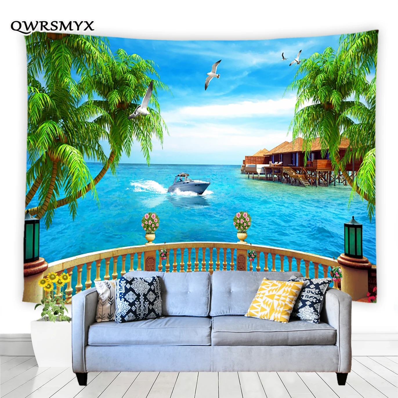 3D Ocean Scenery Outside The Window Tapestry Wall Hanging Natural Scenery Art Aesthetic Bedroom Dorm Decor Background Tapestries
3D Ocean Scenery Outside The Window Tapestry Wall Hanging Natural Scenery Art Aesthetic Bedroom Dorm Decor Background Tapestries