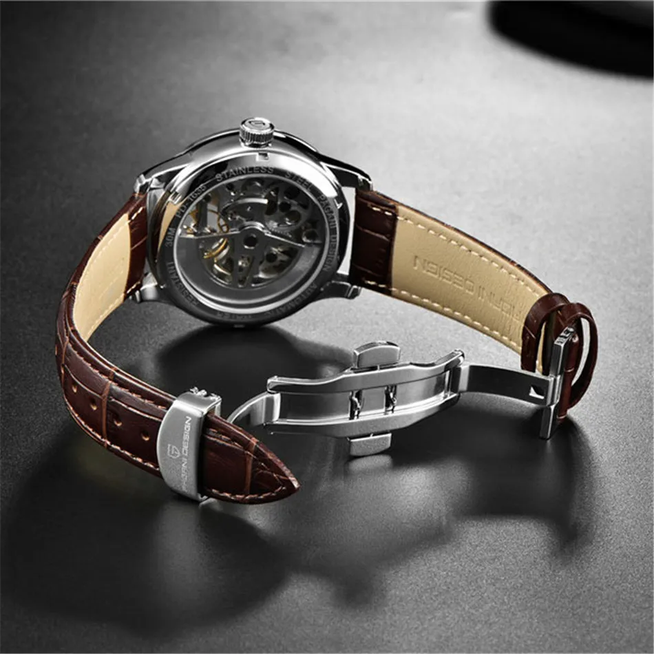 PAGANI DESIGN Chic Dial Display Men's Genuine Leather Watches Automatic Mechanical Wrist Mens Watches with Genuine Box
PAGANI DESIGN Chic Dial Display Men's Genuine Leather Watches Automatic Mechanical Wrist Mens Watches with Genuine Box