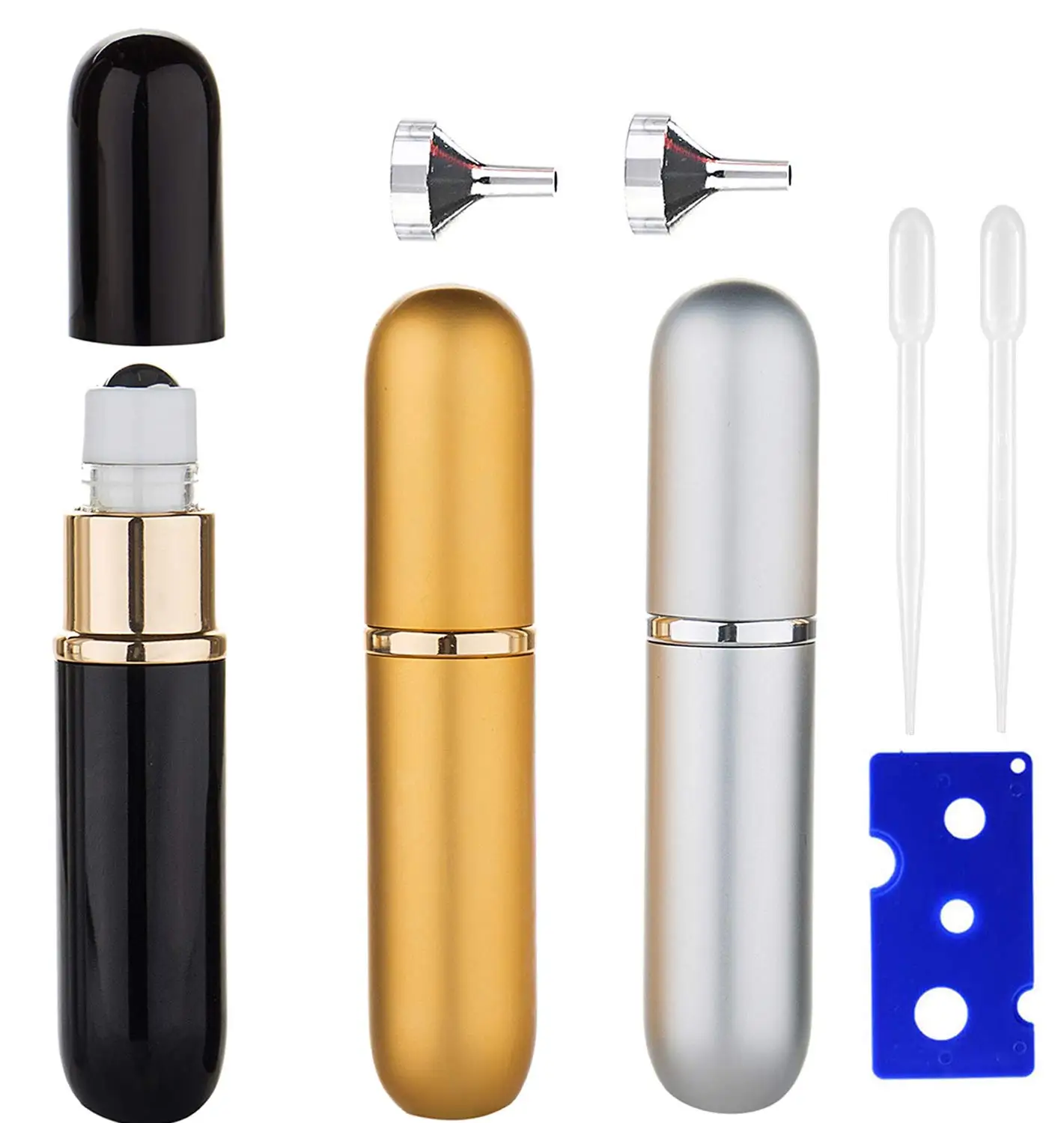 3pcs 6ml Refillable Essential Oil Bottle Leak Proof Steel Roller Ball Bottle Travel Aluminum Perfume Empty Container with Tool
3pcs 6ml Refillable Essential Oil Bottle Leak Proof Steel Roller Ball Bottle Travel Aluminum Perfume Empty Container with Tool