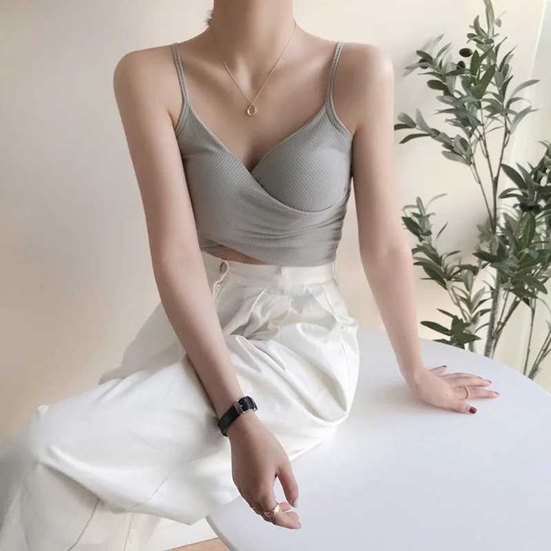 Girl's Back Sexy Base Short Vest Cross Small Sling Top Women's Street Style Intimate Sexy Underwear with Padded Bra Waist
Girl's Back Sexy Base Short Vest Cross Small Sling Top Women's Street Style Intimate Sexy Underwear with Padded Bra Waist
