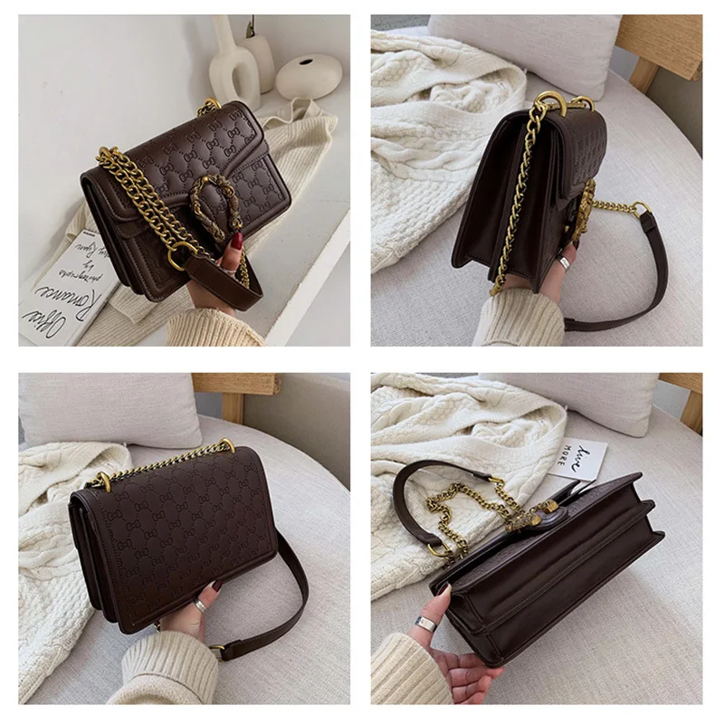 European Retro Fashion Ladies Square bag 2020 New Quality Matte PU Leather Women's Handbag Chain Tote Shoulder Messenger Bags 
European Retro Fashion Ladies Square bag 2020 New Quality Matte PU Leather Women's Handbag Chain Tote Shoulder Messenger Bags