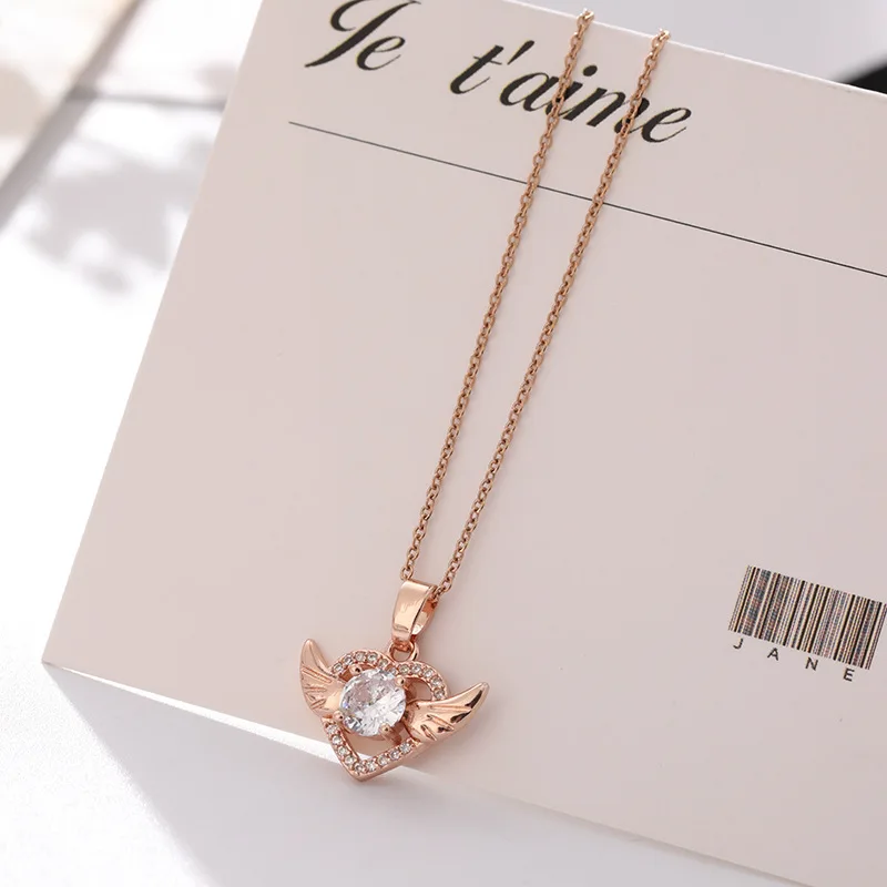 2021 New Smart Archangel Heart Necklace Girls Trend Simple Zircon Pendant Love Clavicle Chain Gift Necklace Women
2021 New Smart Archangel Heart Necklace Girls Trend Simple Zircon Pendant Love Clavicle Chain Gift Necklace Women