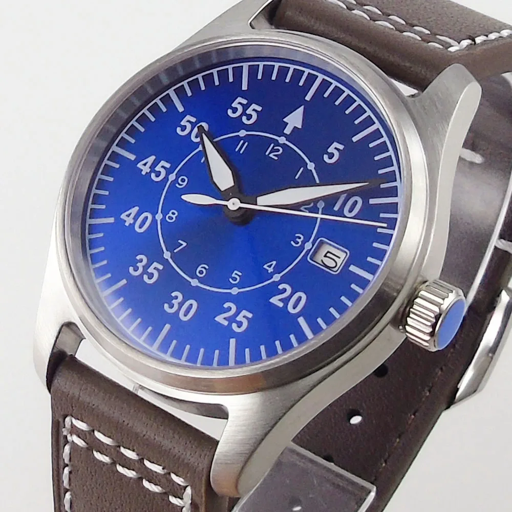 Blue 20ATM Waterproof 39mm Brushed Automatic Men Watch Lumious Dial Leather Band 24 Jewels NH35A Movement
Blue 20ATM Waterproof 39mm Brushed Automatic Men Watch Lumious Dial Leather Band 24 Jewels NH35A Movement