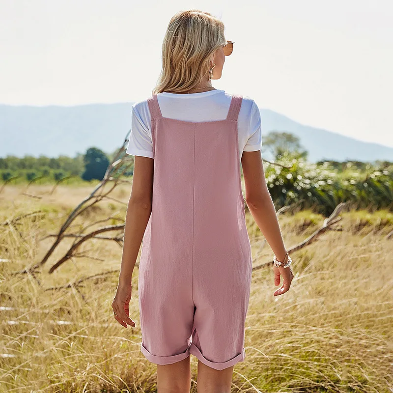 Ladies Straps Jumpsuits Overalls Shorts Pants Romper Trousers Playsuits Women's Straight Loose High Waist Pocket Jumpsuit
Ladies Straps Jumpsuits Overalls Shorts Pants Romper Trousers Playsuits Women's Straight Loose High Waist Pocket Jumpsuit