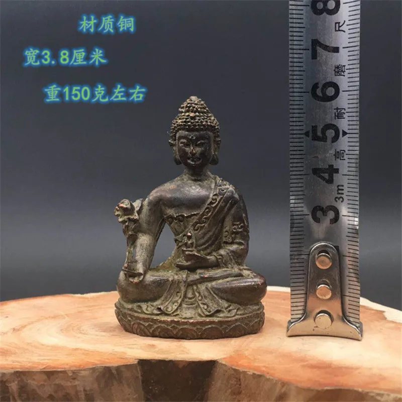 Ancient pure bronze Buddha statue Pharmacist ornament Sansheng antique vessel old Baopu Guanyin Bo | Дом и сад