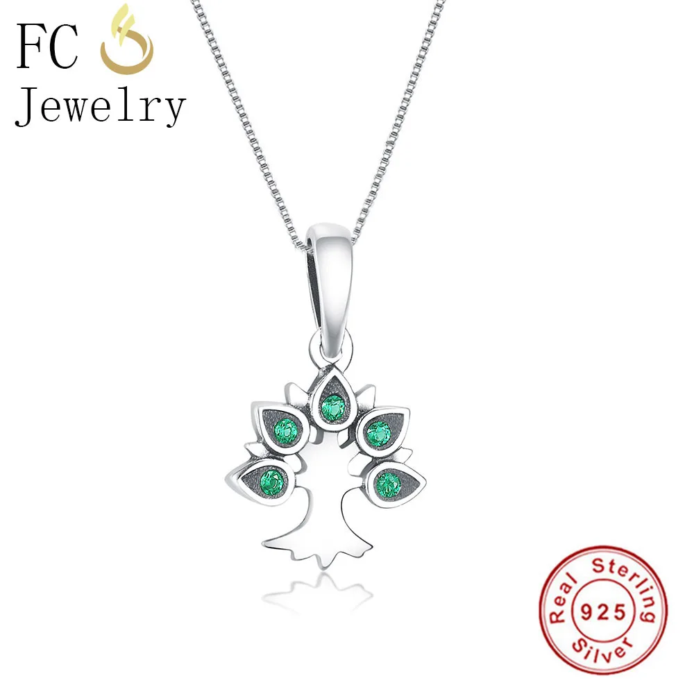FC Jewelry 925 Sterling Silver Tree of life Green CZ Stone Pendant Necklace Link Chain European Women Chokers Trinket Gift 2018
FC Jewelry 925 Sterling Silver Tree of life Green CZ Stone Pendant Necklace Link Chain European Women Chokers Trinket Gift 2018