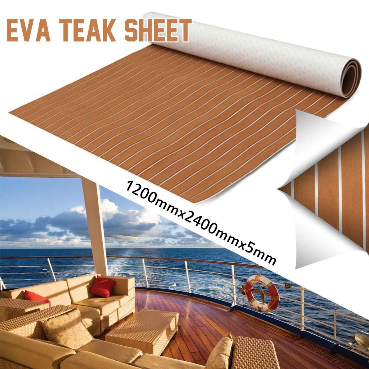 1200mmx2400mmx5mm Self-Adhesive Foam Teak Decking EVA Foam Faux Teak Boat Deck Mat Decking Boat EVA Foam Floor Mat For Boat
1200mmx2400mmx5mm Self-Adhesive Foam Teak Decking EVA Foam Faux Teak Boat Deck Mat Decking Boat EVA Foam Floor Mat For Boat