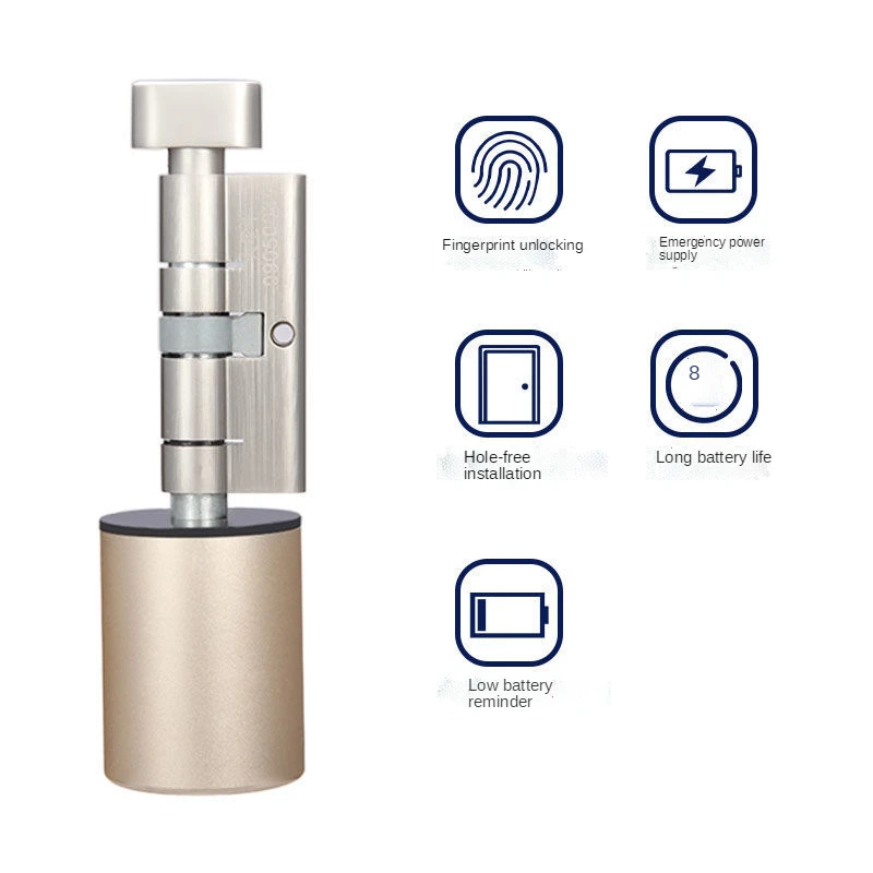 Fingerprint Smart Lock Cylinder Door Lock Core Fingerprint Intelligent Lock For Smart home Door Upgrade Replacement
Fingerprint Smart Lock Cylinder Door Lock Core Fingerprint Intelligent Lock For Smart home Door Upgrade Replacement
