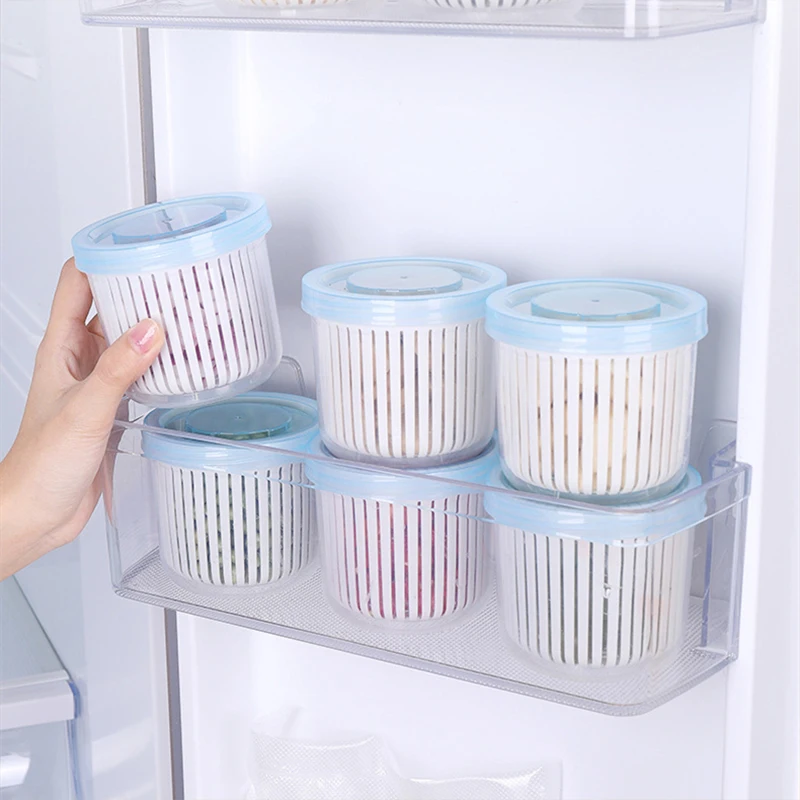 Food Drain Sealed Box Garlic Onion Refrigerator Food Fresh Storage Box Kitchen Accessories Organizer Round Storage Box 
Food Drain Sealed Box Garlic Onion Refrigerator Food Fresh Storage Box Kitchen Accessories Organizer Round Storage Box