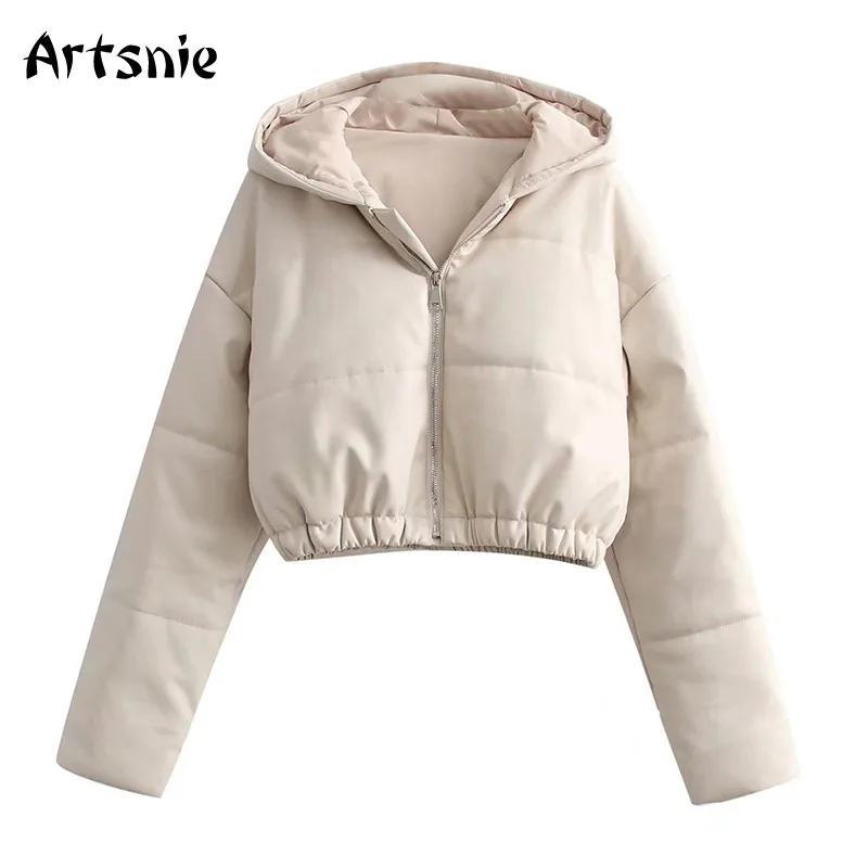 Artsnie Winter Faux Leather Parkas Women Hooded Long Sleeve Cropped Jackets Zipper Slim Beige Ladies Parkas Coats Chaqueta Mujer
Artsnie Winter Faux Leather Parkas Women Hooded Long Sleeve Cropped Jackets Zipper Slim Beige Ladies Parkas Coats Chaqueta Mujer