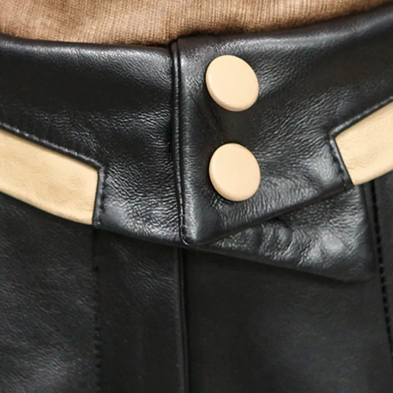 Designer Women 2021 Ankle Length Loose Fit Harem Pants Ladies Side Striped Buttons High Waist Sheepskin Genuine Leather Pants
Designer Women 2021 Ankle Length Loose Fit Harem Pants Ladies Side Striped Buttons High Waist Sheepskin Genuine Leather Pants