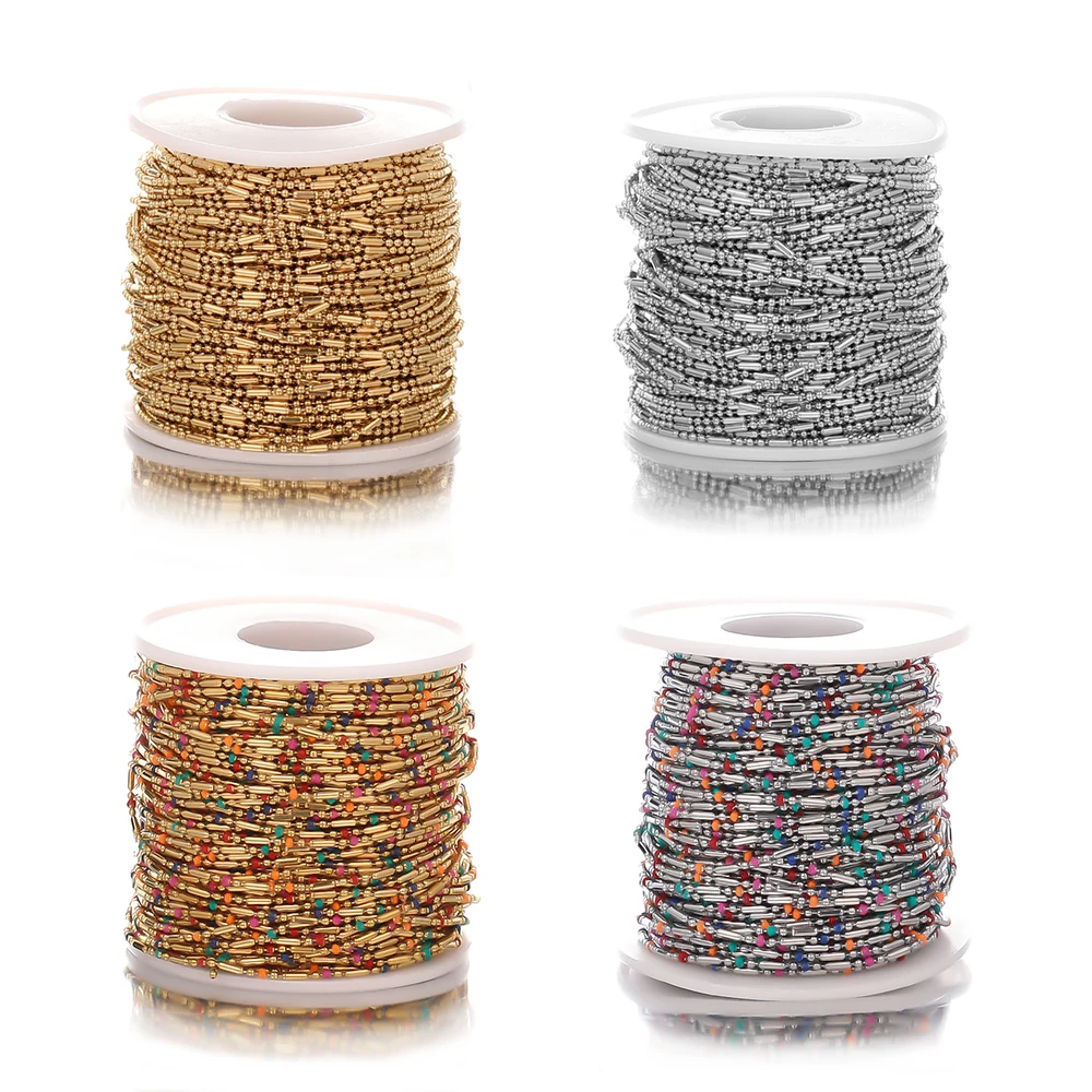1 Meter Stainless Steel Colorful Enamel Beads Ball Link Chains DIY Jewelry Making Necklace Bracelets Anklets Findings In Bluk
1 Meter Stainless Steel Colorful Enamel Beads Ball Link Chains DIY Jewelry Making Necklace Bracelets Anklets Findings In Bluk