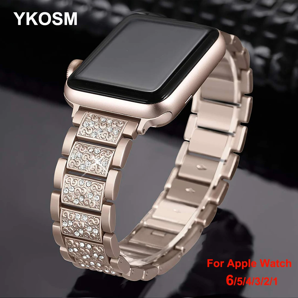 Diamond Stainless Steel Strap For Apple Watch 38/40 42/44 MM Metal Watch Band For Series 6 SE 5 4 3 2 Bling Wrist Watch Bracelet
Diamond Stainless Steel Strap For Apple Watch 38/40 42/44 MM Metal Watch Band For Series 6 SE 5 4 3 2 Bling Wrist Watch Bracelet
