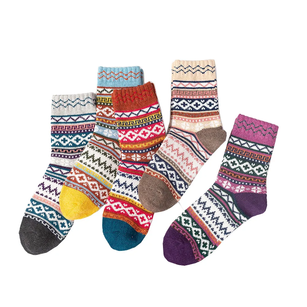 Winter Women's Harajuku Retro Warm Wool Cotton Blend Striped Plaid Fashion Casual Socks 5 Pair
Winter Women's Harajuku Retro Warm Wool Cotton Blend Striped Plaid Fashion Casual Socks 5 Pair
