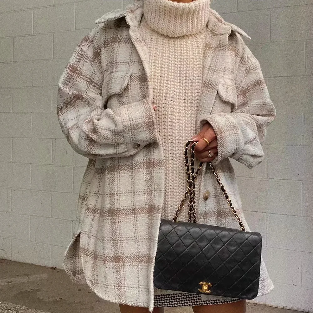 Ladies plaid shirt thick autumn winter top regular style lapel loose casual trendy warm long-sleeved women's vintage jacket
Ladies plaid shirt thick autumn winter top regular style lapel loose casual trendy warm long-sleeved women's vintage jacket
