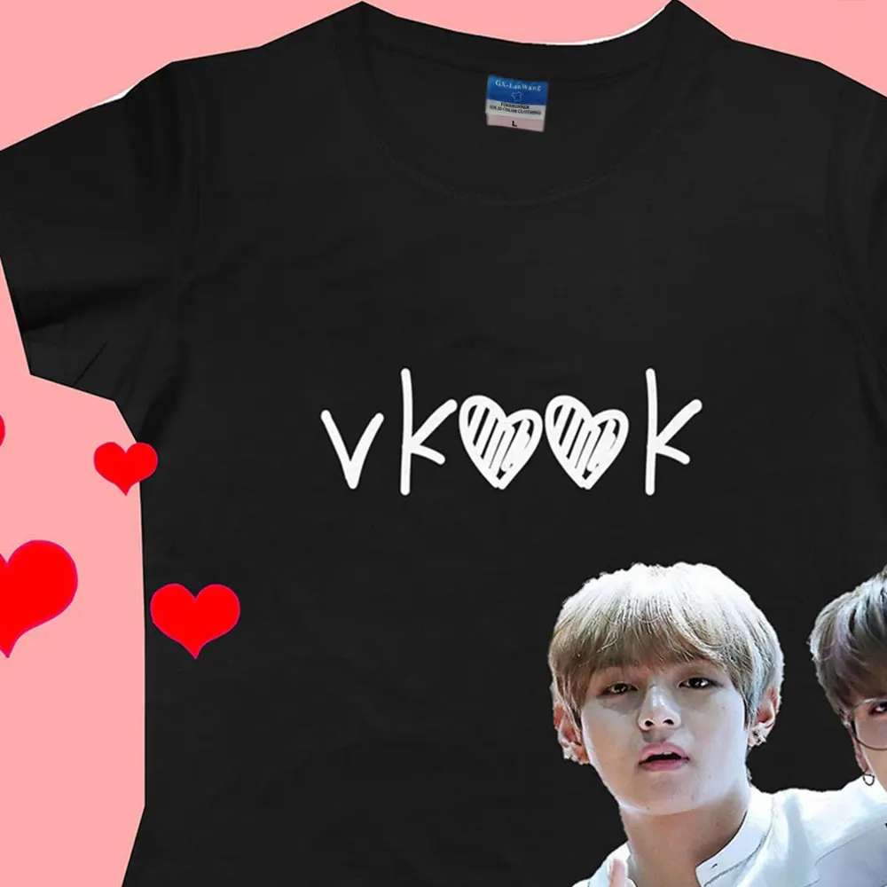 Женская футболка Vkook Taekook 2021 женская одежда Jungkook уличная в Корейском стиле модная