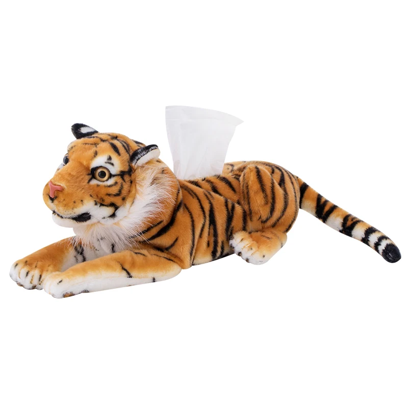 

46 см имитация тигра, плюшевая игрушка, салфетка, мягкая леопардовая бумажная коробка, сумка для хранения салфеток в реальности, креативный п...
