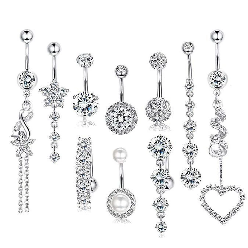 10-in-1 Navel Ring Zircon Stainless Steel 1.6*10*5mm Shiny Fashionable Body Puncture Female Flowers Shape Accessories Navel Ring
10-in-1 Navel Ring Zircon Stainless Steel 1.6*10*5mm Shiny Fashionable Body Puncture Female Flowers Shape Accessories Navel Ring