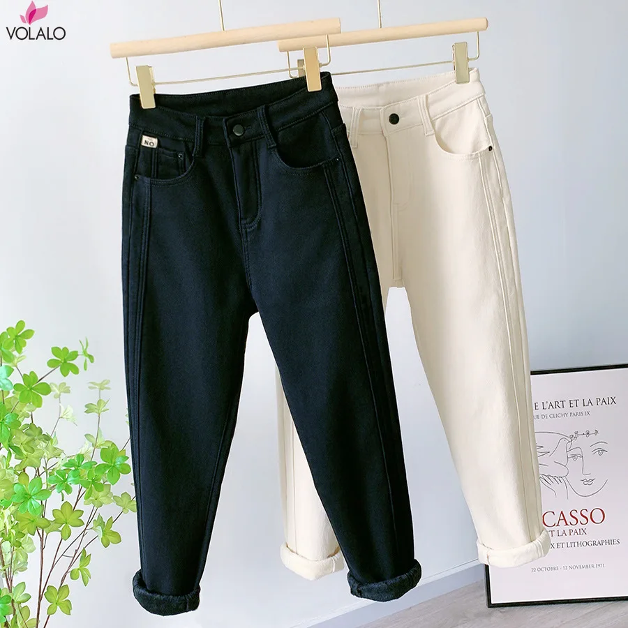 Black Thick Warm Jeans Women Winter Fleece Harem Denim Pants For Women Beige Stretch Velvet Jeans 2022 Woman High Waist Clothing
Black Thick Warm Jeans Women Winter Fleece Harem Denim Pants For Women Beige Stretch Velvet Jeans 2022 Woman High Waist Clothing