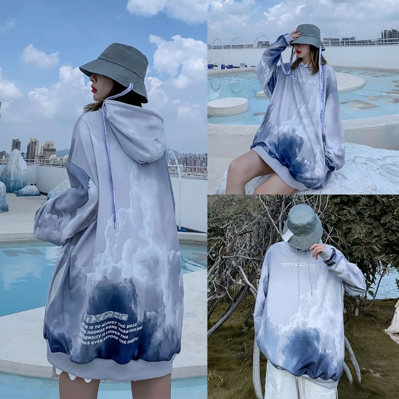 Oversized Drawstring Hoodies Harajuku Sky Print Sweatshirt Long Sleeve Tunic Top BX0B
Oversized Drawstring Hoodies Harajuku Sky Print Sweatshirt Long Sleeve Tunic Top BX0B