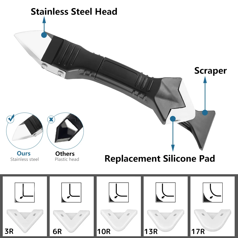 3 In 1 Glue Silicone Remover Sealant Smooth Scraper Caulk Finisher Grout Sealant Tools Kitchen Gadgets Hand Tool Sets
3 In 1 Glue Silicone Remover Sealant Smooth Scraper Caulk Finisher Grout Sealant Tools Kitchen Gadgets Hand Tool Sets