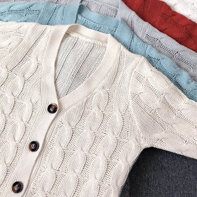 Twist Knitted Sweater Coat Button Long Sleeve Casual Outwear With Pockets Streetwear Ladies Cardigan 16 Colors Straight Sweaters
Twist Knitted Sweater Coat Button Long Sleeve Casual Outwear With Pockets Streetwear Ladies Cardigan 16 Colors Straight Sweaters