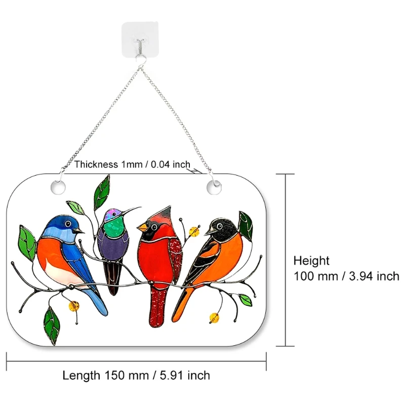 Multicolor Birds on a Wire High Stained Acrylic Suncatcher Window Panel Ornaments 95AA
Multicolor Birds on a Wire High Stained Acrylic Suncatcher Window Panel Ornaments 95AA