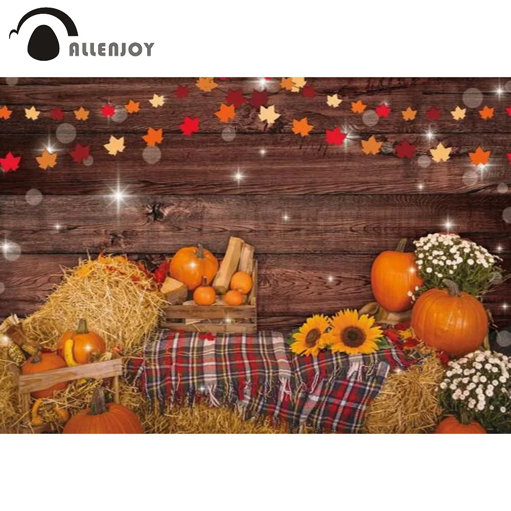 Allenjoy Autumn Thanksgiving Party Backdrop Pumpkins Sunflowers Maple Leaves Wooden Halloween Background Photography Photocall
Allenjoy Autumn Thanksgiving Party Backdrop Pumpkins Sunflowers Maple Leaves Wooden Halloween Background Photography Photocall