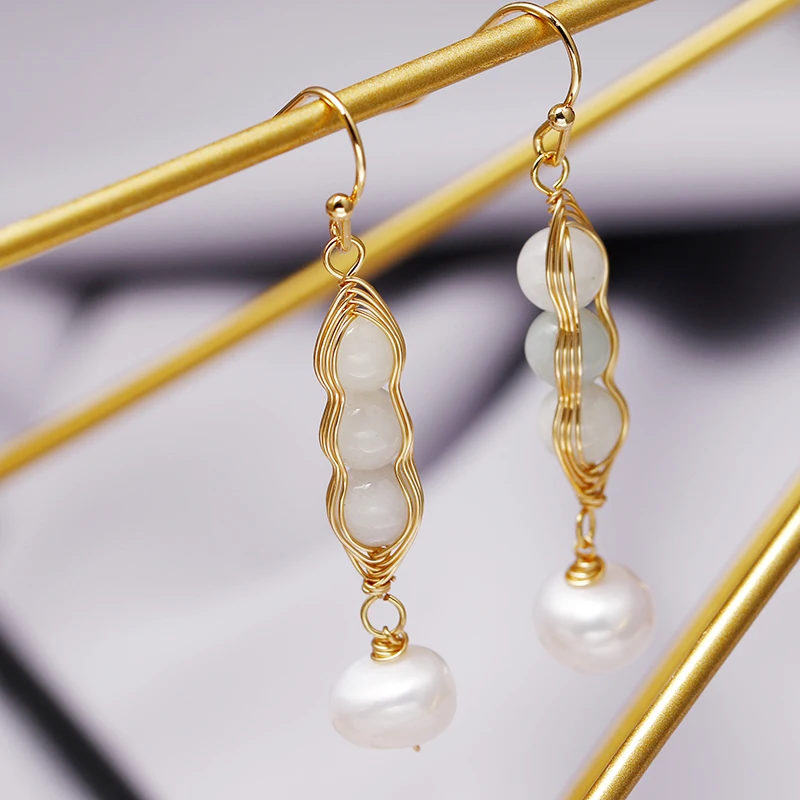 Original Handmade 14K Gold Filled Natural Freshwater Pearl Jade Ladies Drop Earrings Jewelry Women New Arrival Birthday Gift
Original Handmade 14K Gold Filled Natural Freshwater Pearl Jade Ladies Drop Earrings Jewelry Women New Arrival Birthday Gift