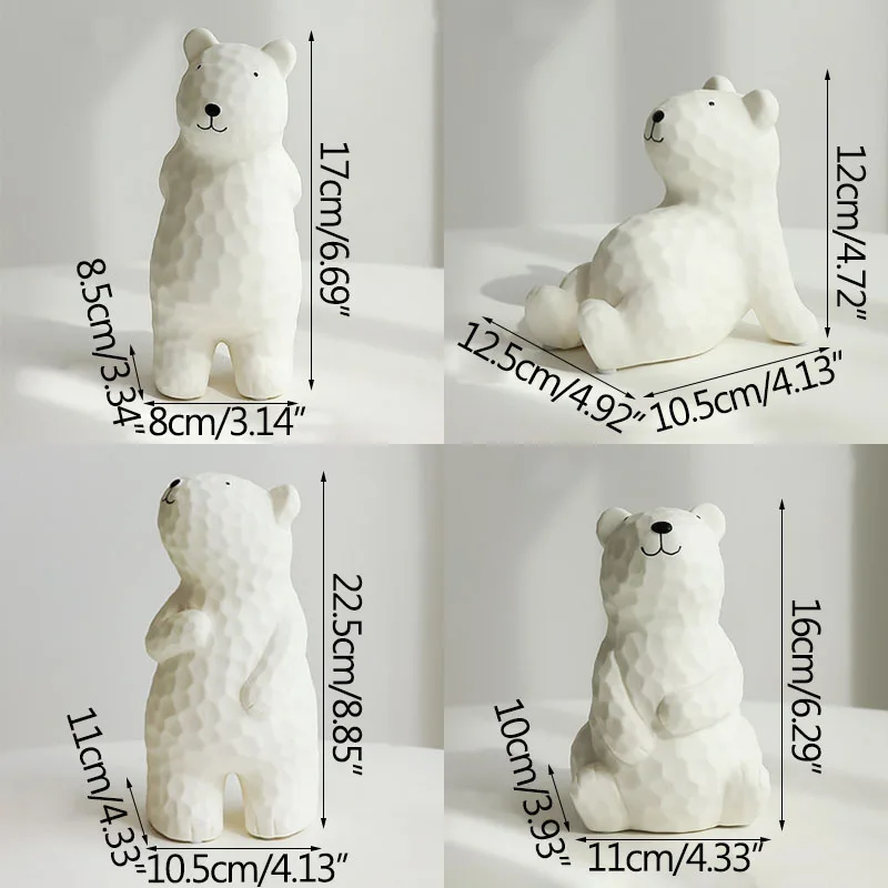 Lovely White Bear Figurines Creative Cerammic Miniature Model For Home Decoration Accessories Bedside Decoration Ornament Crafts
Lovely White Bear Figurines Creative Cerammic Miniature Model For Home Decoration Accessories Bedside Decoration Ornament Crafts