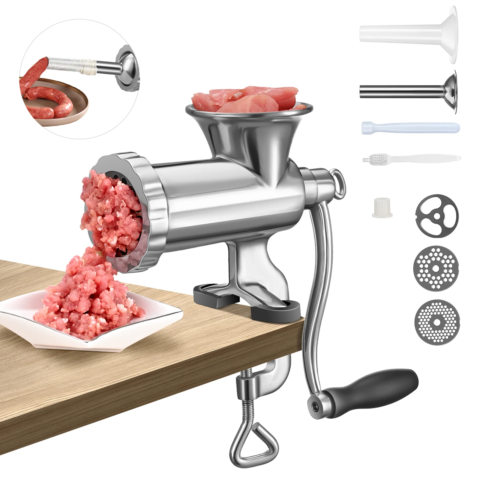 Ручная ручная мясорубка, колбасный шприц, Кухонный комбайн, измельчитель, сосиски, наполнитель, устройство для приготовления макаронных из...
Ручная ручная мясорубка, колбасный шприц, Кухонный комбайн, измельчитель, сосиски, наполнитель, устройство для приготовления макаронных из...