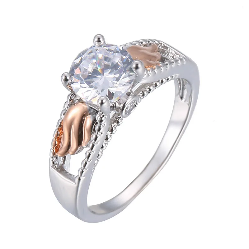 Women Rings Four Claw Inlaid Zircon Two Color Silver Plated Rings Stylish Simple Banquet Engagement Rings Designed For Women
Women Rings Four Claw Inlaid Zircon Two Color Silver Plated Rings Stylish Simple Banquet Engagement Rings Designed For Women