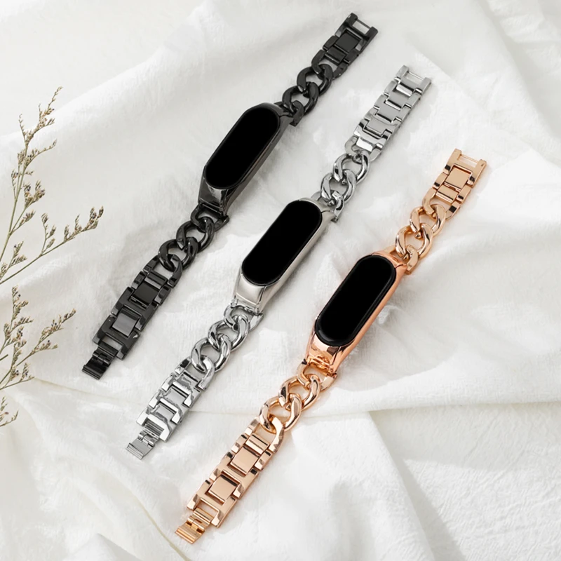 Women Metal Wristbands Stainless Steel strap for Xiaomi Mi Band 5 6 Strap Bracelet For Mi band 3 4 NFC Wristbands Bracelet
Women Metal Wristbands Stainless Steel strap for Xiaomi Mi Band 5 6 Strap Bracelet For Mi band 3 4 NFC Wristbands Bracelet