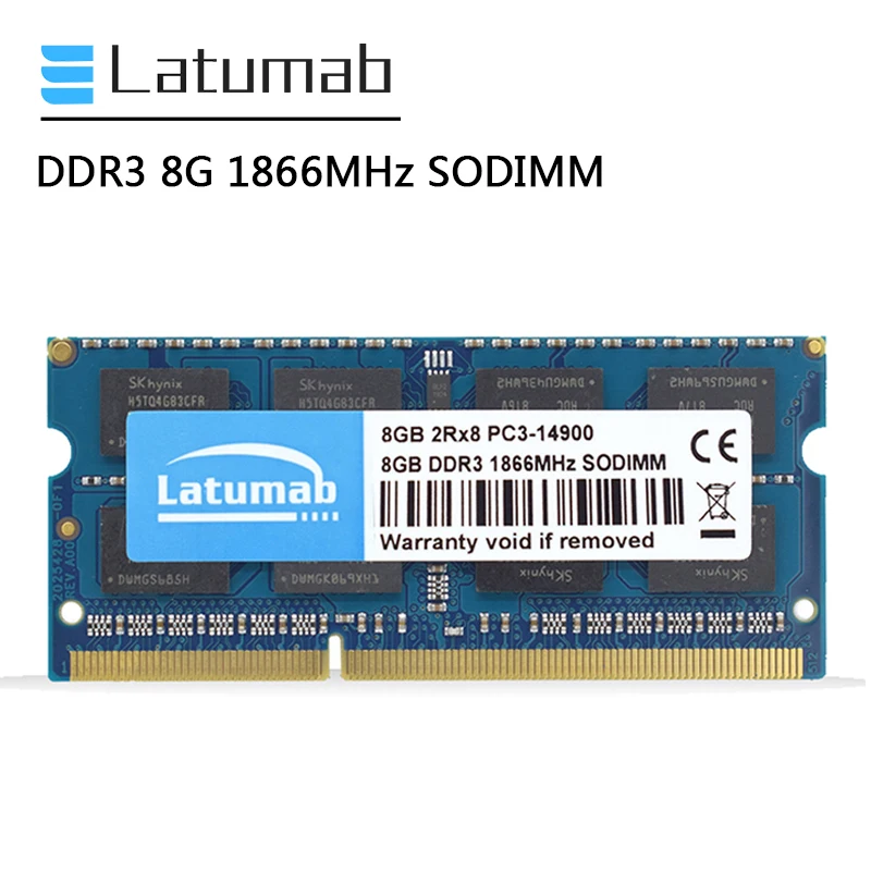 Latumab Memoria RAM DDR3 8GB 1866MHz 1.5V Notebook Memory PC3-14900 204Pin SODIMM DDR3 RAM Laptop Memory Module
Latumab Memoria RAM DDR3 8GB 1866MHz 1.5V Notebook Memory PC3-14900 204Pin SODIMM DDR3 RAM Laptop Memory Module