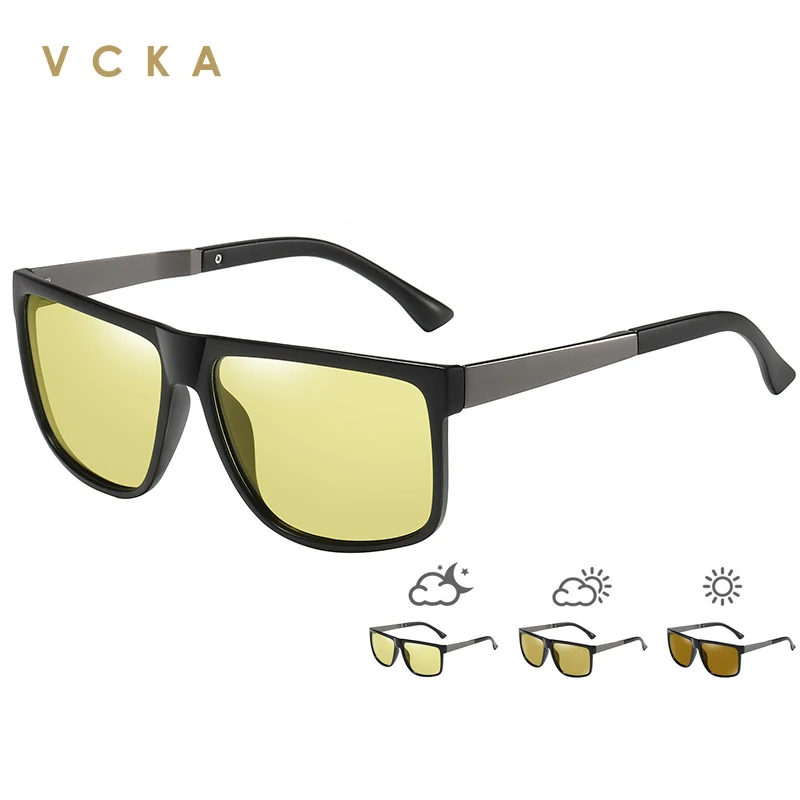 

VCKA Photochromic Polarized Sunglasses Men Day and Night Driving Sunglass Oculos Women Discoloration Chameleon Glasses Gafas