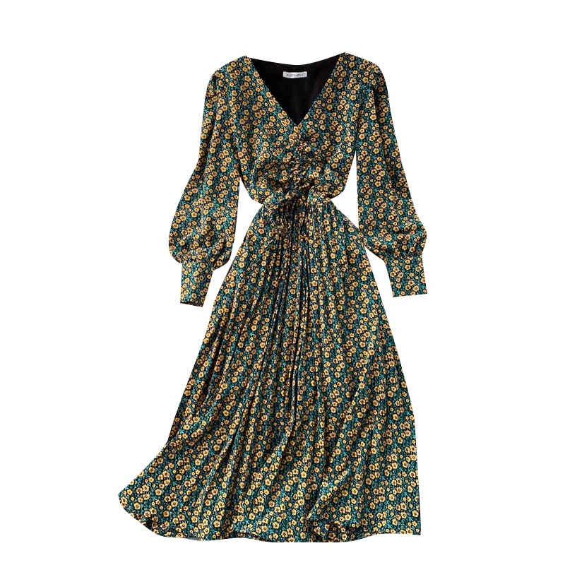 2021 New Autumn Winter Temperament French Dress V-neck Lantern Sleeves Pleated Slim Mid-length Floral flower Dress UK920
2021 New Autumn Winter Temperament French Dress V-neck Lantern Sleeves Pleated Slim Mid-length Floral flower Dress UK920