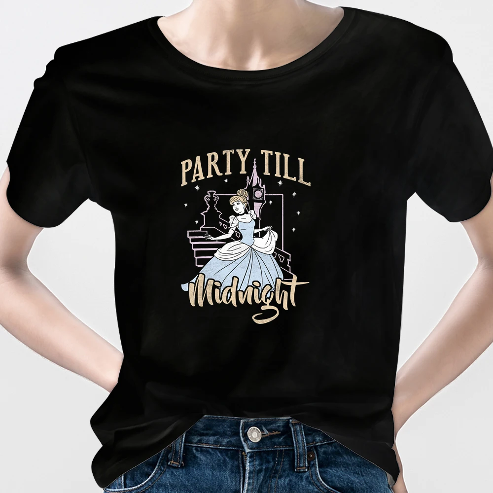 Disney party time футболки женские черный топ 2022 принцесса лучшие друзья навсегда
