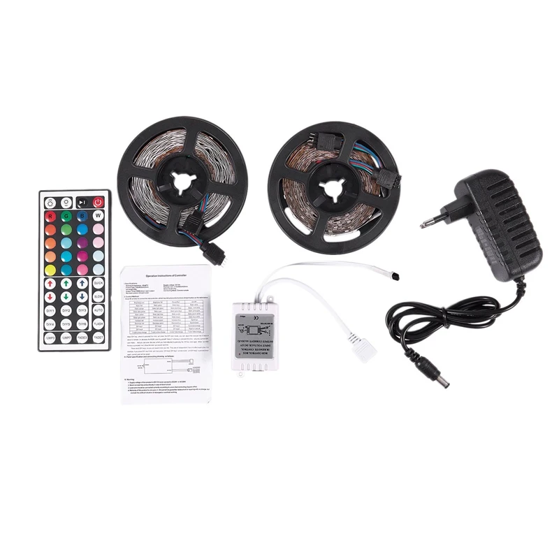 Топ 10 м 300 светодиодов 3528 Smd Rgb светодиодный светильник полосы + 44 клавишный ИК