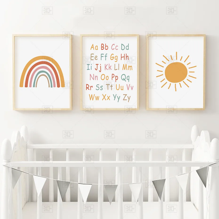 Rainbow Alphabet Nursery Decor Wall Art Canvas Painting Poster Print Posters Pictures Baby Girls Room Home Decoration
Rainbow Alphabet Nursery Decor Wall Art Canvas Painting Poster Print Posters Pictures Baby Girls Room Home Decoration