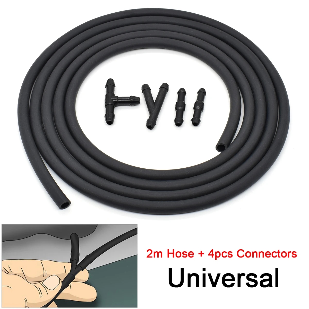 2m Universal Windshield Washer Nozzle Hose Tube Pipe Front Window Headlight Pump Wiper With Connector T Y Straight Water Joiner
2m Universal Windshield Washer Nozzle Hose Tube Pipe Front Window Headlight Pump Wiper With Connector T Y Straight Water Joiner