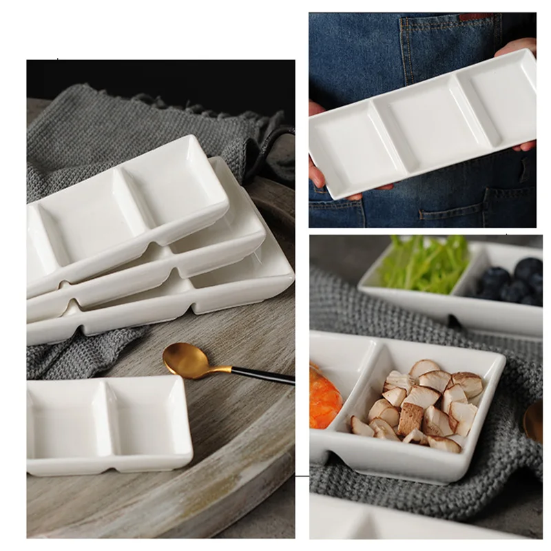 Japanese Ceramic Snack Dish Gravy Boats Three Grids Candy Dried Fruit Cake Dessert Plate Kitchen Black Pepper Seasoning Dishes
Japanese Ceramic Snack Dish Gravy Boats Three Grids Candy Dried Fruit Cake Dessert Plate Kitchen Black Pepper Seasoning Dishes