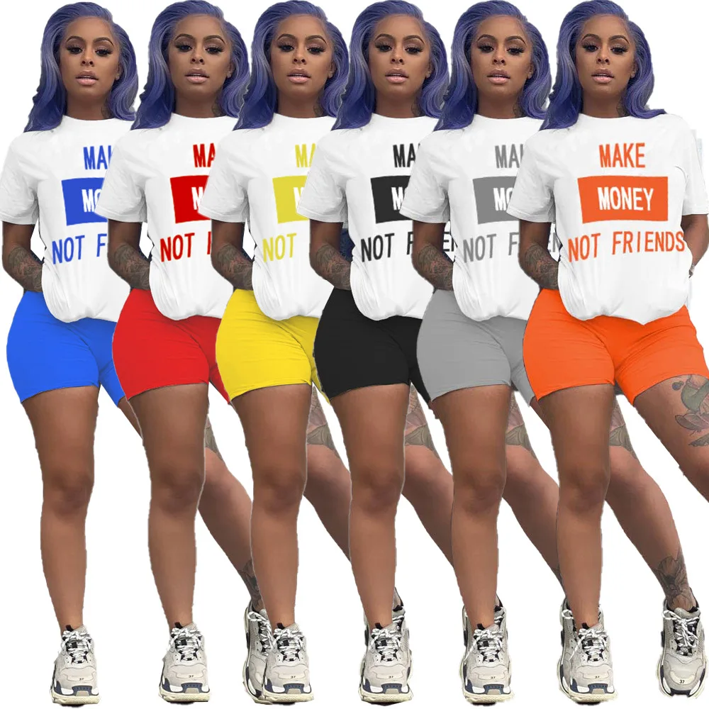 Women Fitness Two Piece Set Casual Tracksuit Letter Print Short Sleeve T Shirts And Biker Short Sweat Suits Sporty Club Outfits
Women Fitness Two Piece Set Casual Tracksuit Letter Print Short Sleeve T Shirts And Biker Short Sweat Suits Sporty Club Outfits