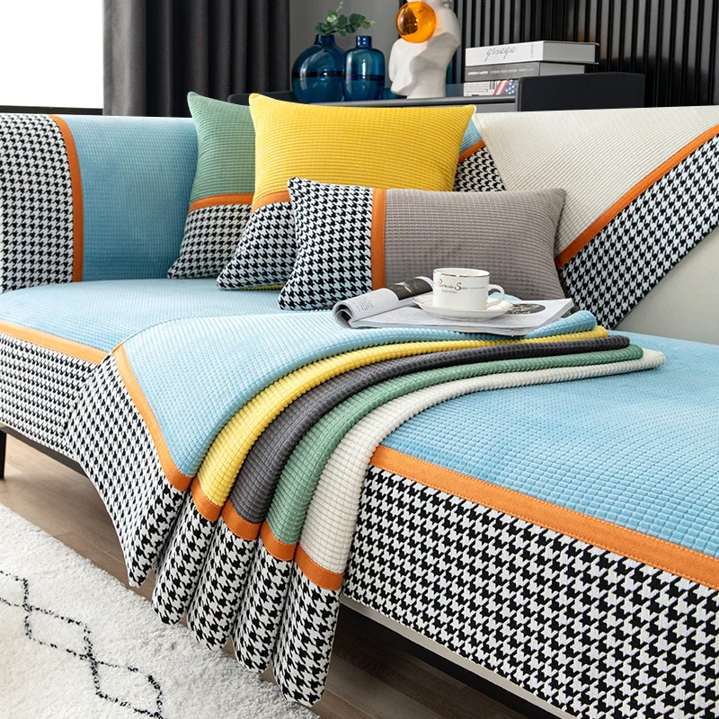 Thick Plaid Sofa Towel Luxury Houndstooth Plush Couch Cover Furniture Anti-slip Cushion Slipcover for Living Room Sofa Protector 
Thick Plaid Sofa Towel Luxury Houndstooth Plush Couch Cover Furniture Anti-slip Cushion Slipcover for Living Room Sofa Protector
