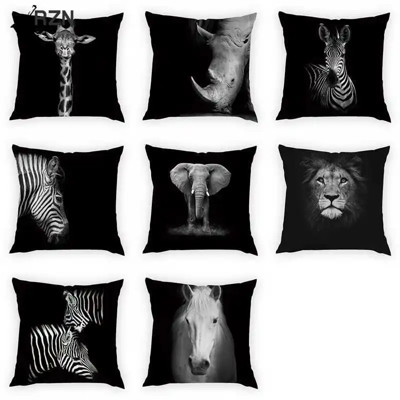 Black and White Animal Photos Cushion Covers Rhino Zebra Giraffe Fall Decorations for Sofa Home Decor Throw Pillow 45*45cm
Black and White Animal Photos Cushion Covers Rhino Zebra Giraffe Fall Decorations for Sofa Home Decor Throw Pillow 45*45cm