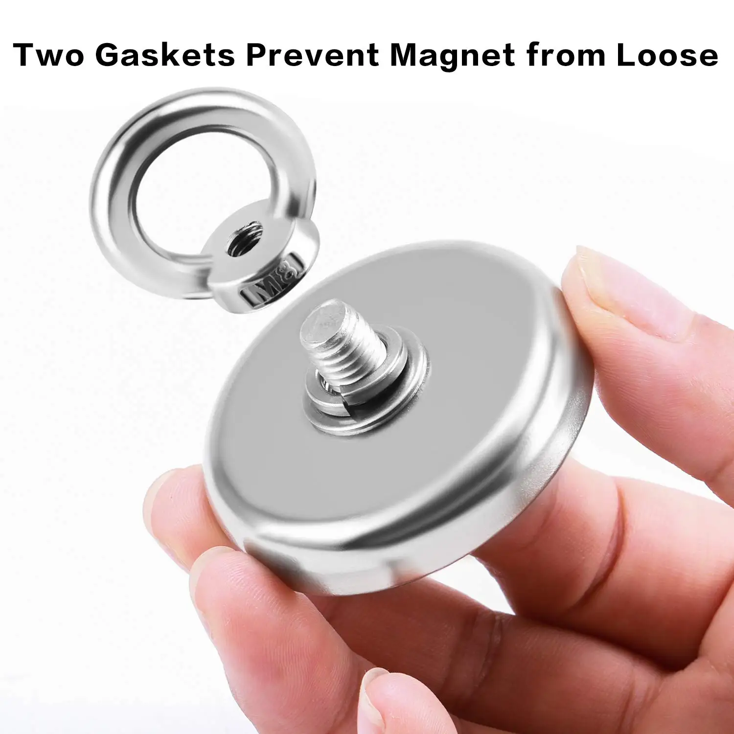 Super Strong Neodymium Fishing Magnets, 300 lbs(136 KG) Pulling Force Rare Earth Magnet with Countersunk Hole Eyebolt for Retrie
Super Strong Neodymium Fishing Magnets, 300 lbs(136 KG) Pulling Force Rare Earth Magnet with Countersunk Hole Eyebolt for Retrie