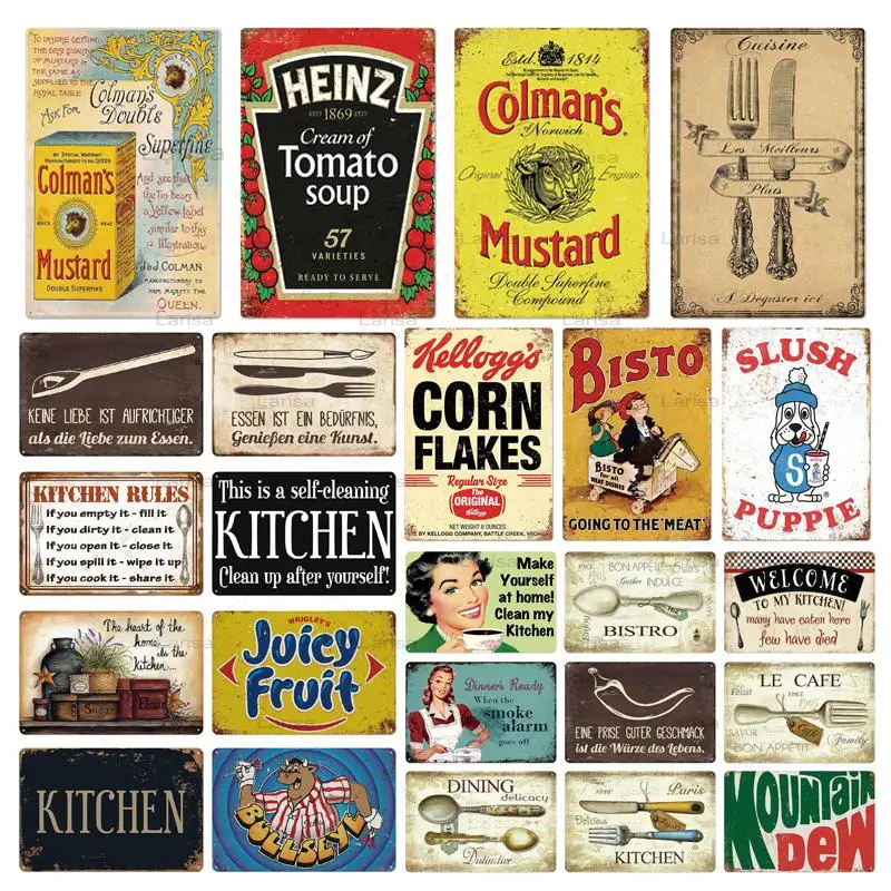 

Metal Painting Kitchen Slogan Vintage Tin Sign Metal Sign Decorative Plaque Wall Decor Cafe Kitchen Home Dinner Room Art Plate
